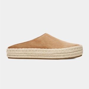 $250 VINCE ULLA TAN SUEDE ESPADRILLE MULE PLATFORM SHOES SLIDE Sz 6.5